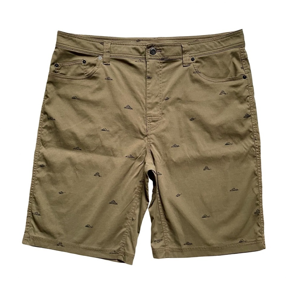 Prana Men’s Brion Crux Rock Mountain Print Shorts Size 40